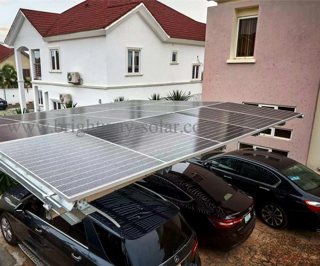 Brightway Solar Hot Sale Solar Solar Bifacial Double Glass Carport System для жилых районов