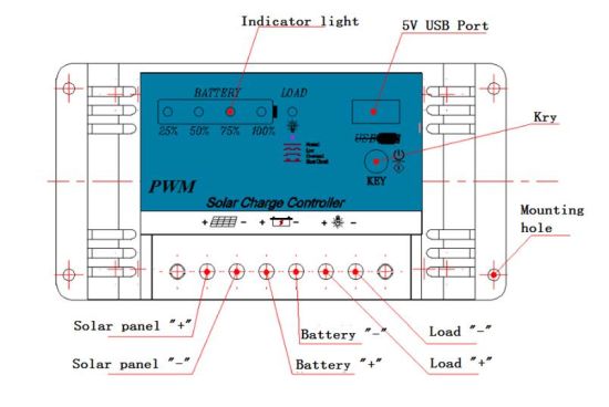 NH12V/10A Solar PWM -контроллер для системы солнечной энергии