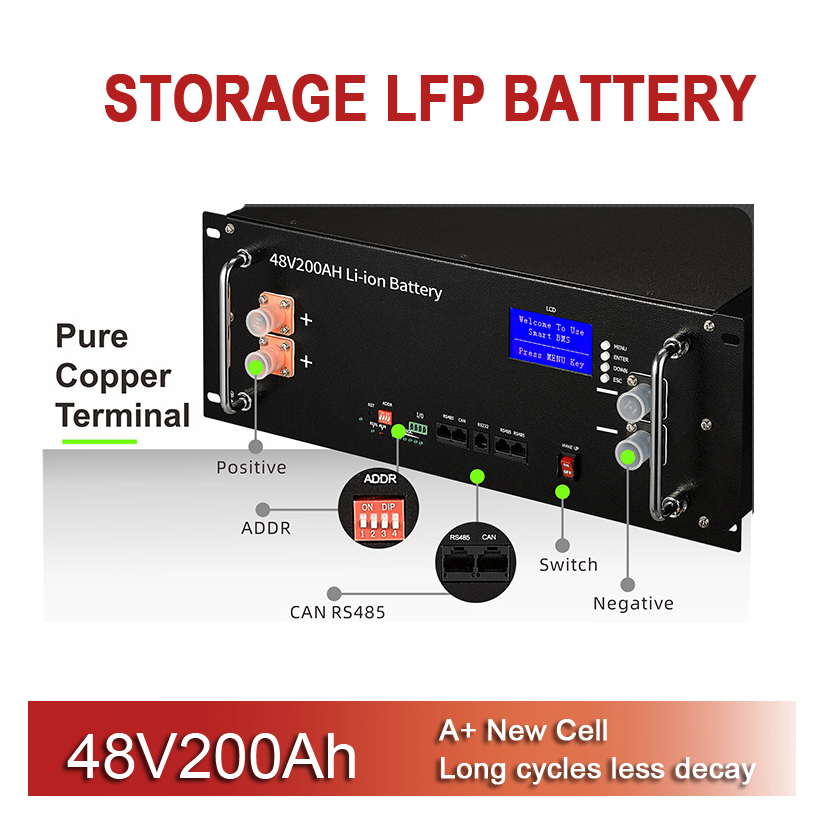 Литийная батарея 48V200AH 51.2V 200AH Батарея лития-ионная система хранения
